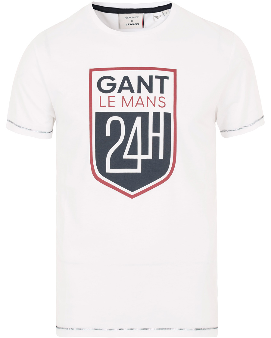 Herre | T-Shirts | GANT | Le Mans Shield Tee White