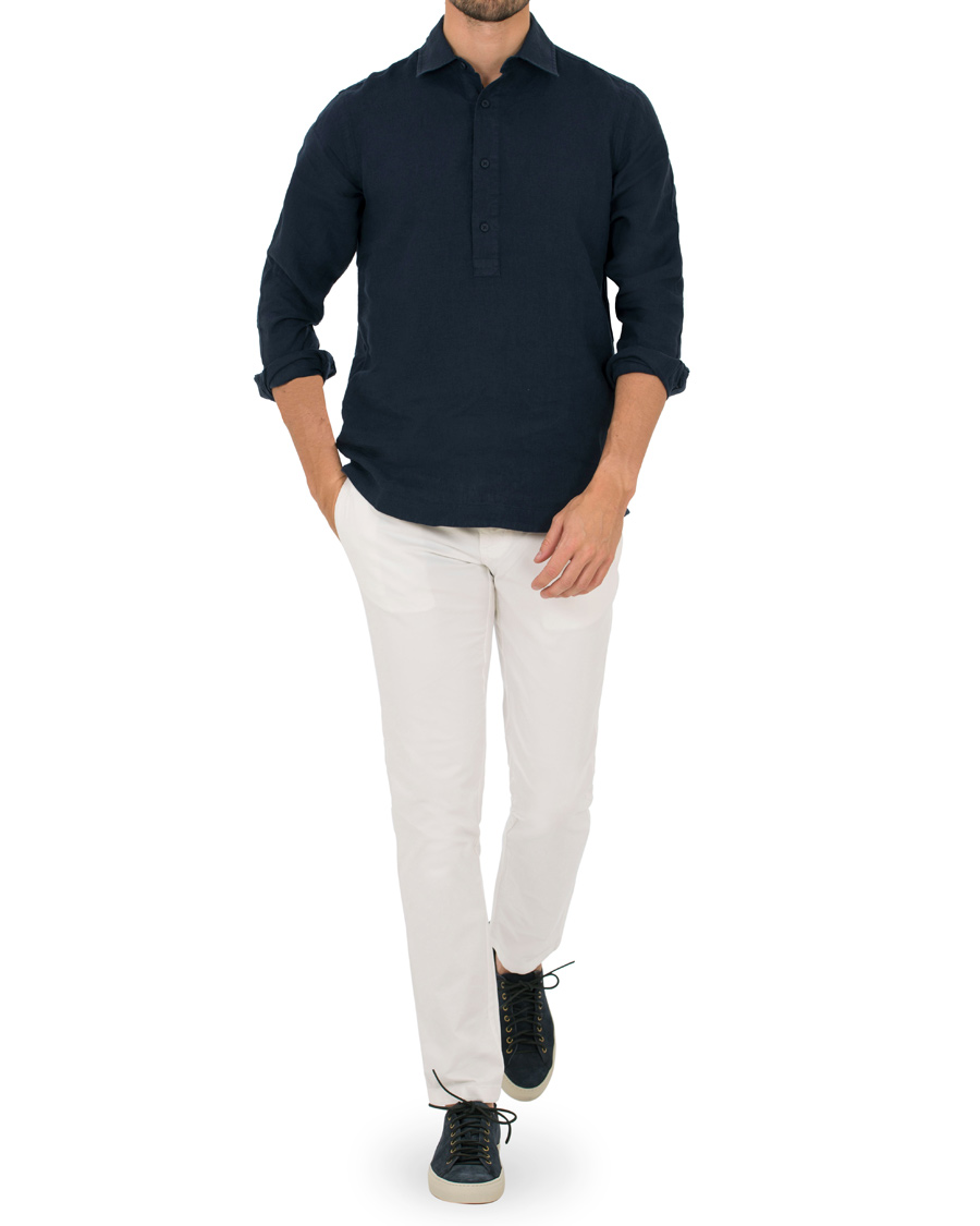 Herre | Skjorter | Orlebar Brown | Ridley Riviera Popover Shirt Navy