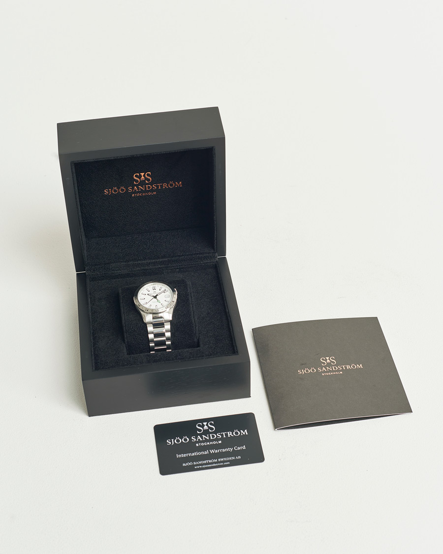 Herre | Sjöö Sandström Royal Steel Worldtimer 36mm White with Steel | Sjöö Sandström | Royal Steel Worldtimer 36mm White with Steel