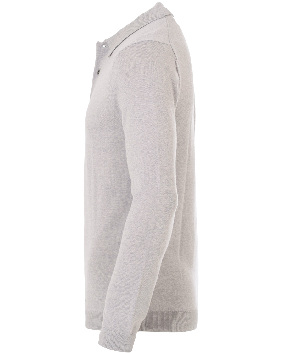 Herre | Gensere | A Day's March | Lux Merino Polo Grey Melange