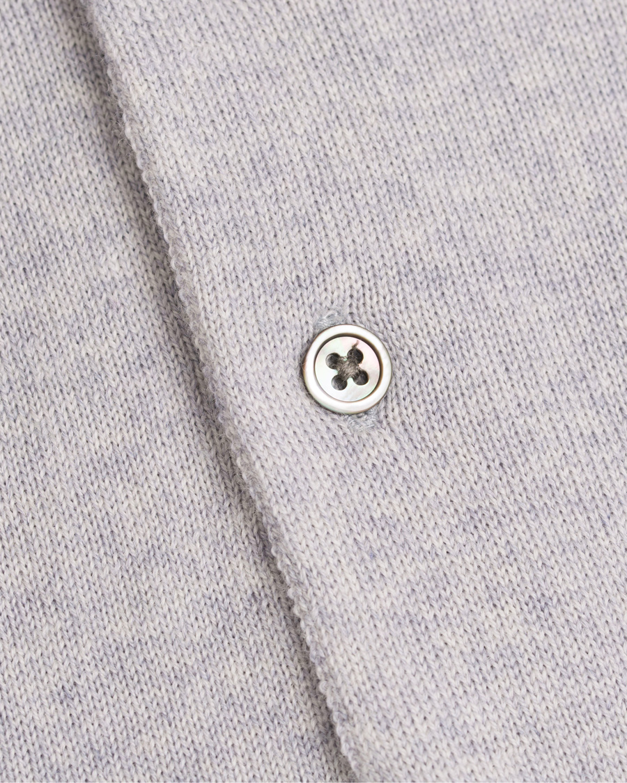 Herre | Gensere | A Day's March | Lux Merino Polo Grey Melange