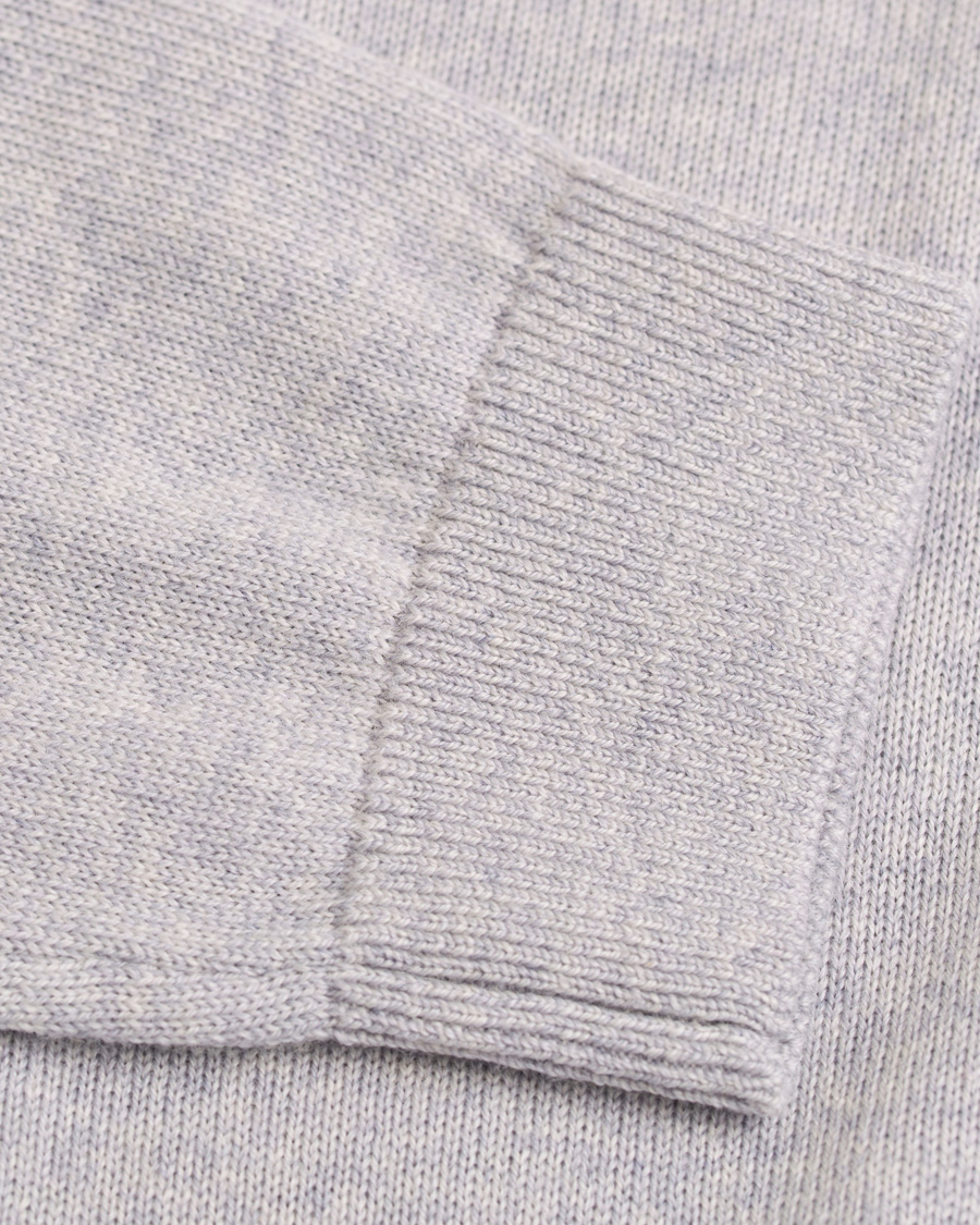 Herre | Gensere | A Day's March | Lux Merino Polo Grey Melange