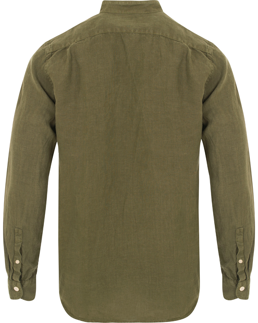 Herre | Skjorter | PS Paul Smith | Slim Fit Linen Shirt Army Green
