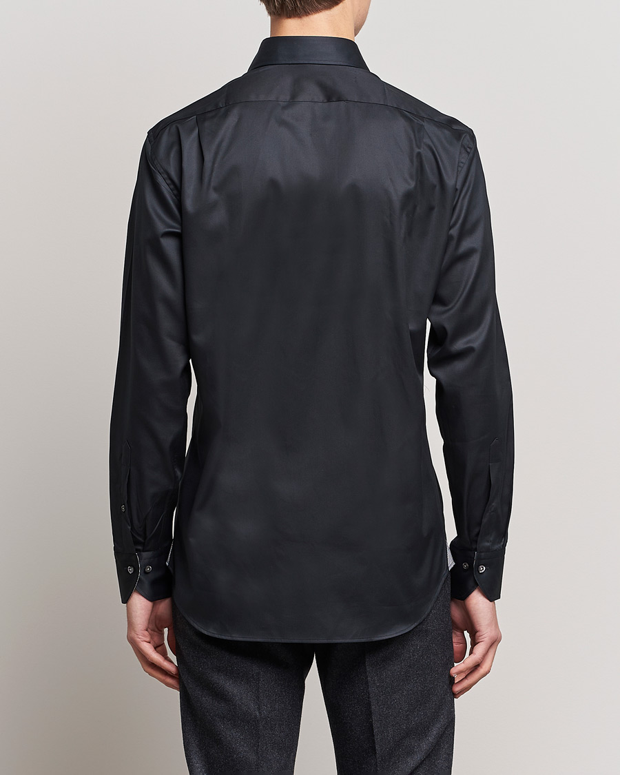 Herre | Skjorter | Stenströms | Fitted Body Contrast Shirt Black