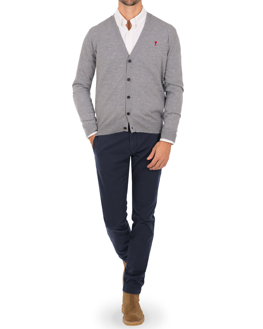 Herre | Gensere | AMI | Cardigan Broderie Grey
