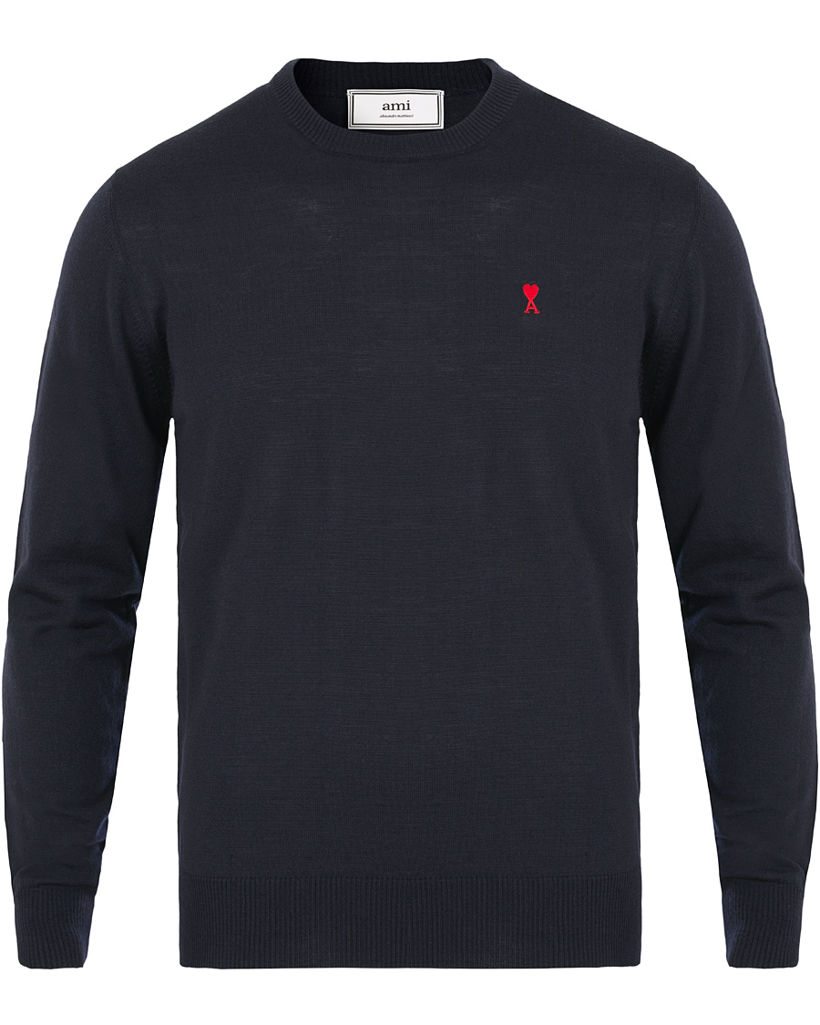 Herre | Gensere | AMI | Crew Neck Logo Sweater Navy