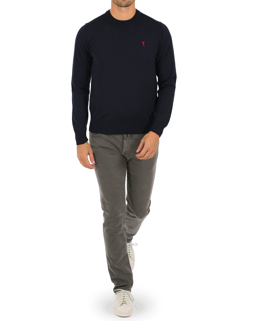 Herre | Gensere | AMI | Crew Neck Logo Sweater Navy