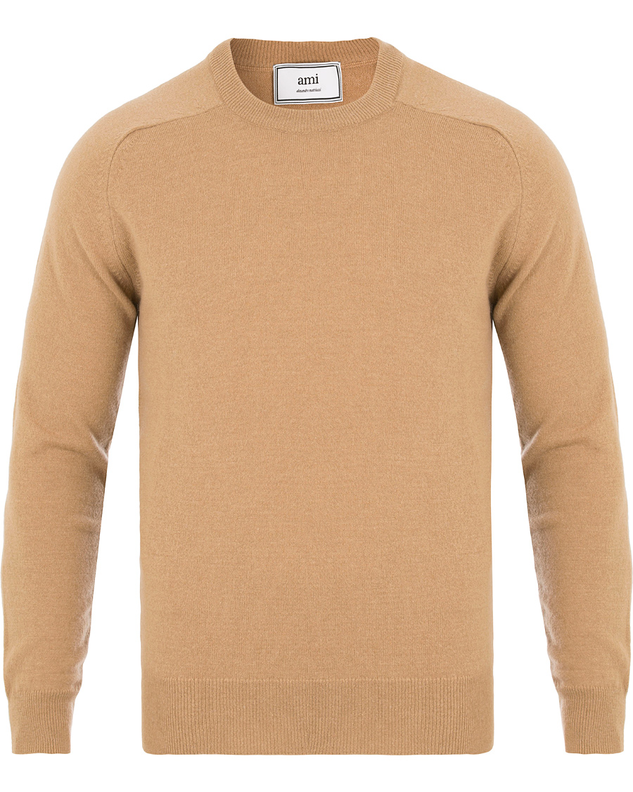 Herre | Gensere | AMI | Crew Neck Knitted Sweater Camel