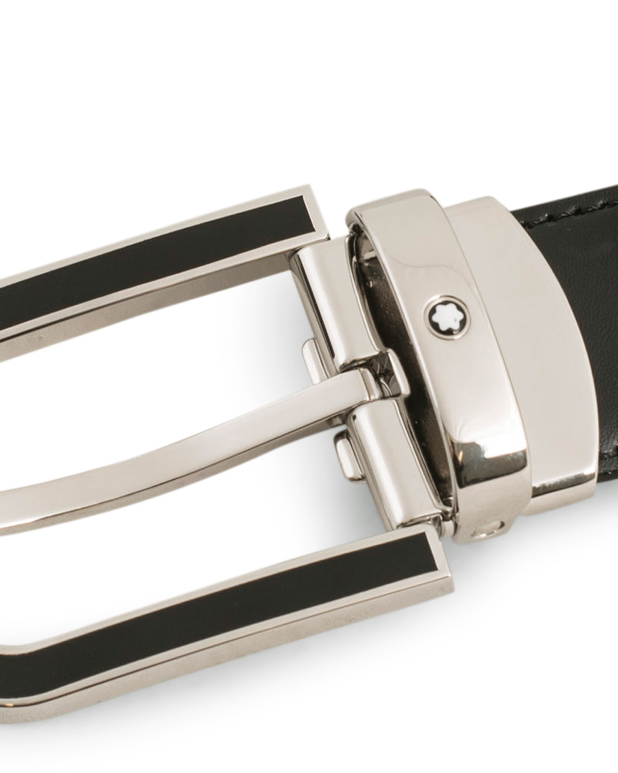 Herre | Montblanc Reversible Horseshoe Buckle 30mm Belt Black | Montblanc | Reversible Horseshoe Buckle 30mm Belt Black