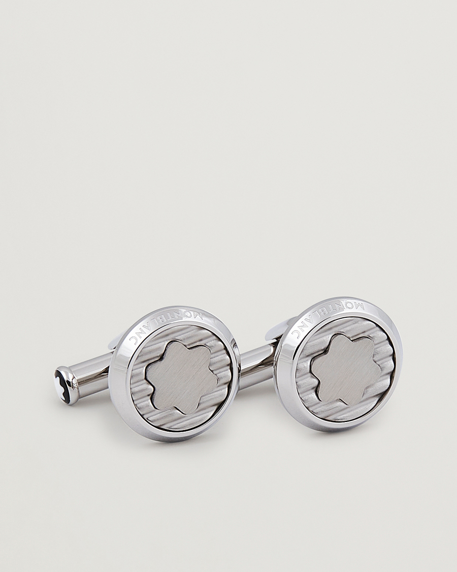 Herre | | Montblanc | Steel Cufflinks Corrugated Emblem