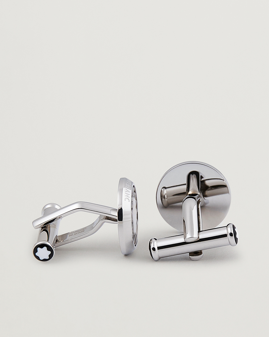 Herre | | Montblanc | Steel Cufflinks Corrugated Emblem