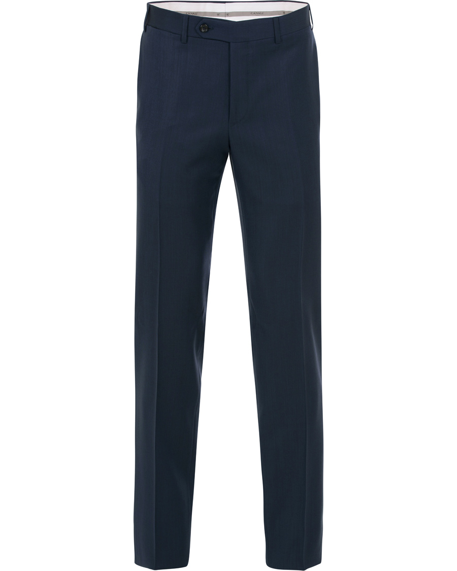 Herre | Dresser | Canali | Capri Structured Peak Lapel Wool Suit Navy