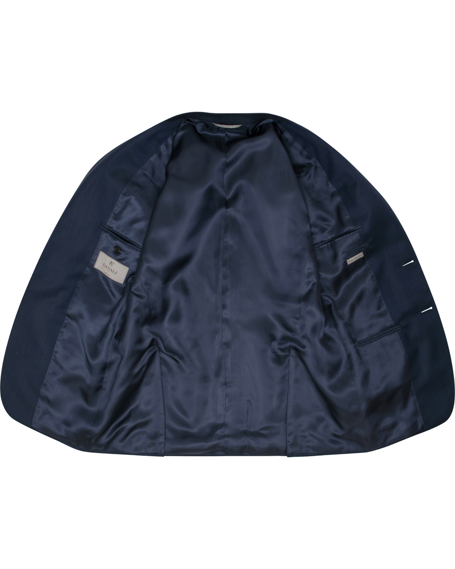 Herre | Dresser | Canali | Capri Structured Peak Lapel Wool Suit Navy