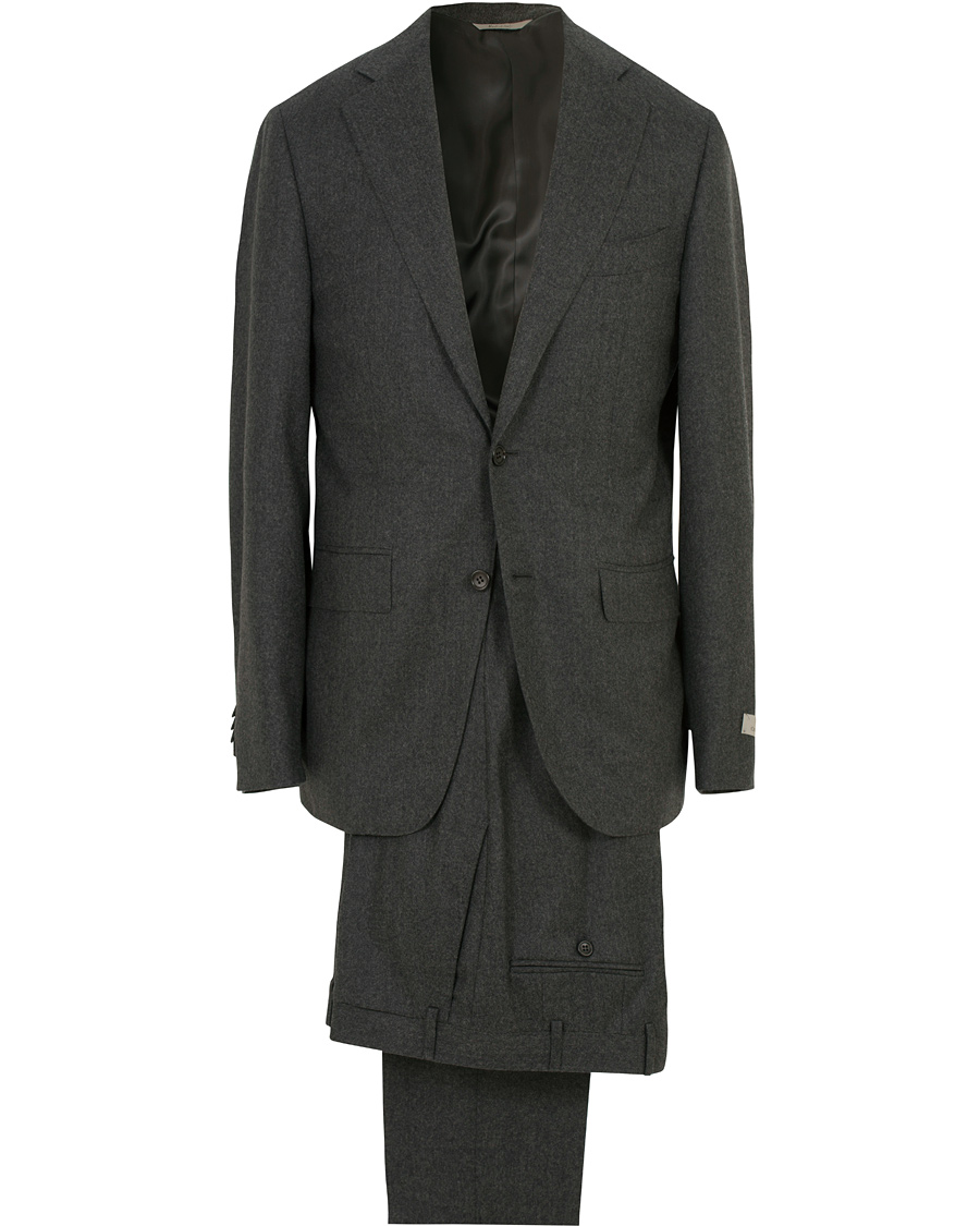 Herre | Dresser | Canali | Capri Flannel Suit Dark Grey