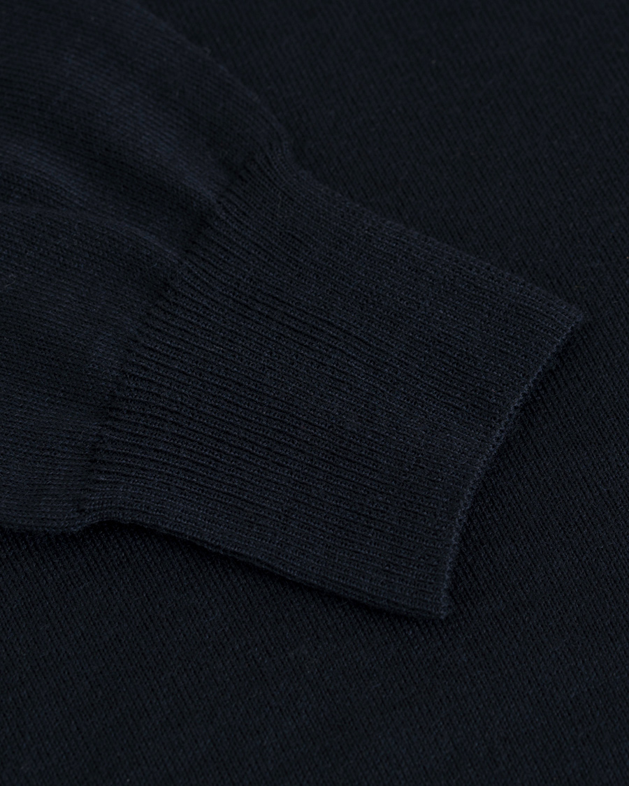 Herre | Gensere | Canali | Merino Wool Half Zip Sweater Navy