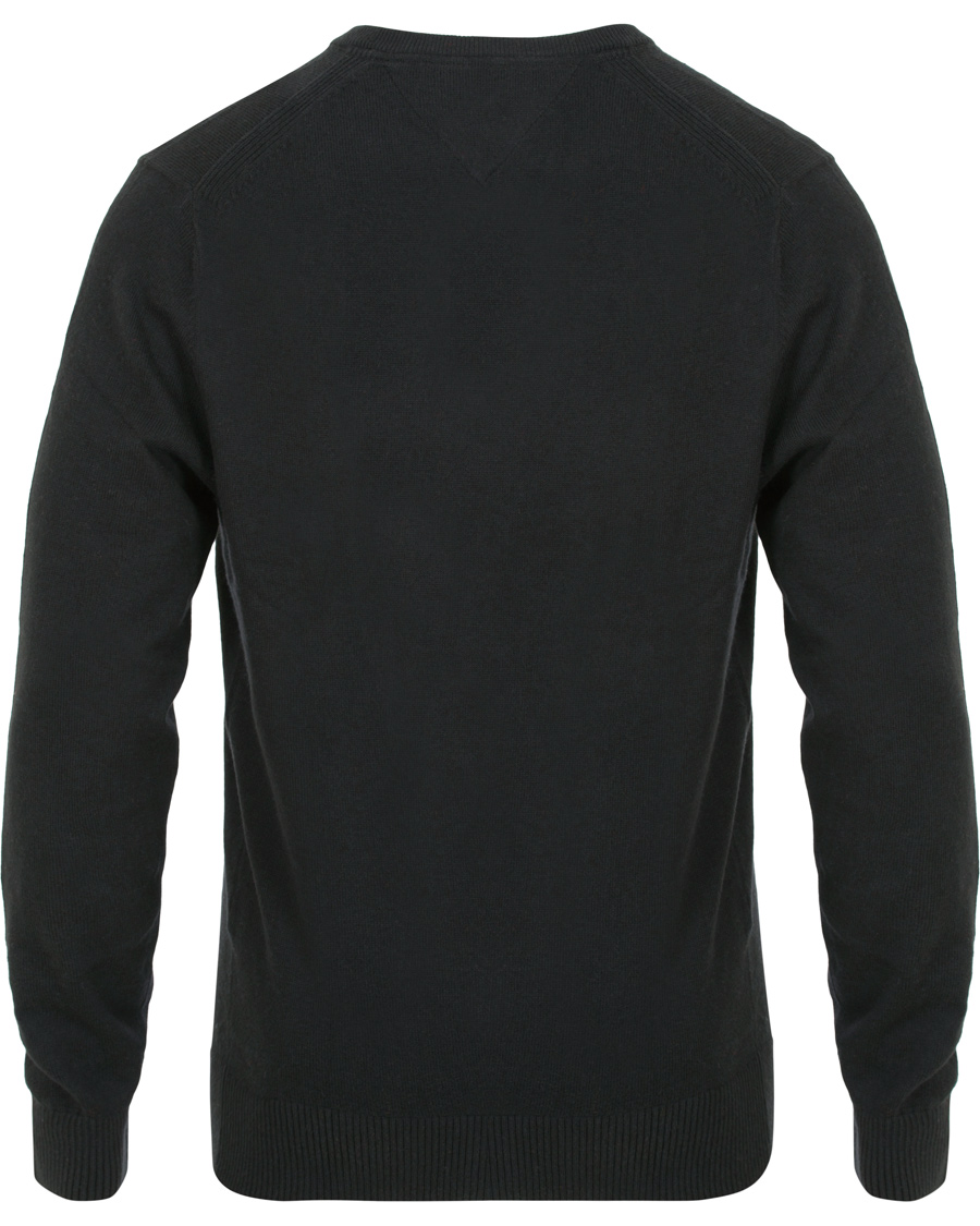 Herre | Gensere | Tommy Hilfiger | Pima Cotton/Cashmere V-Neck Pullover Flag Black