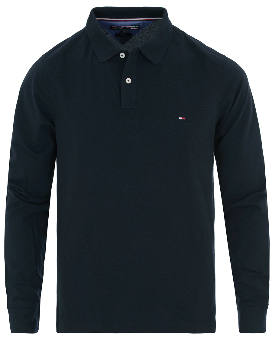 Herre | Gensere | Tommy Hilfiger | Luxury Slim Fit Long Sleeve Polo Sky Captain
