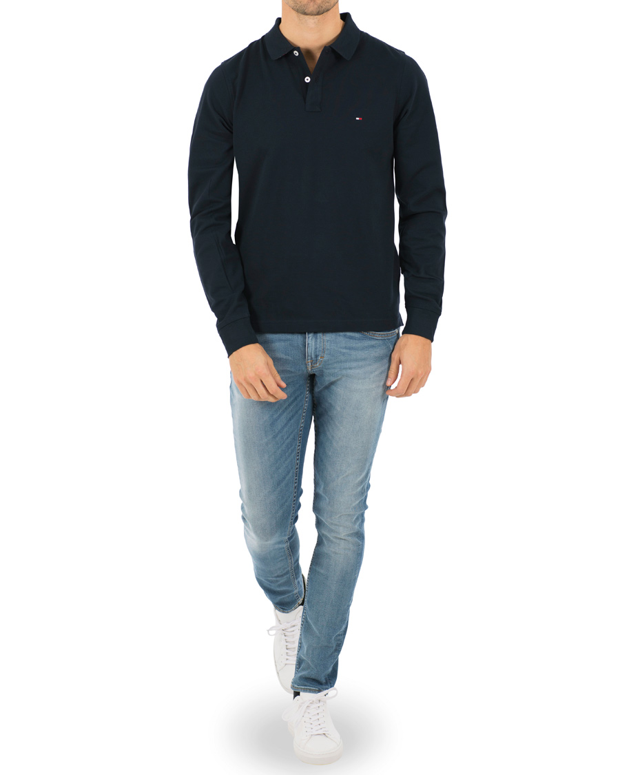 Herre | Gensere | Tommy Hilfiger | Luxury Slim Fit Long Sleeve Polo Sky Captain