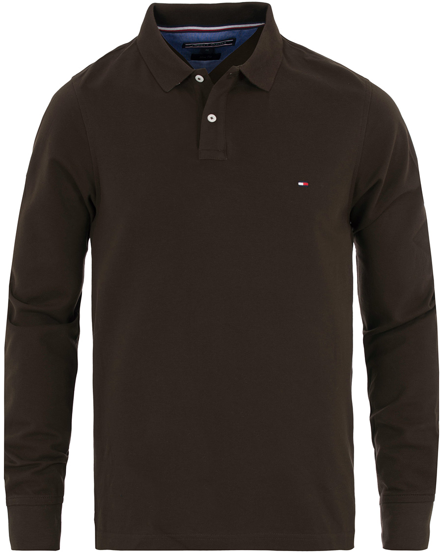 Herre | Gensere | Tommy Hilfiger | Luxury Slim Fit Long Sleeve Polo Delisioso Brown