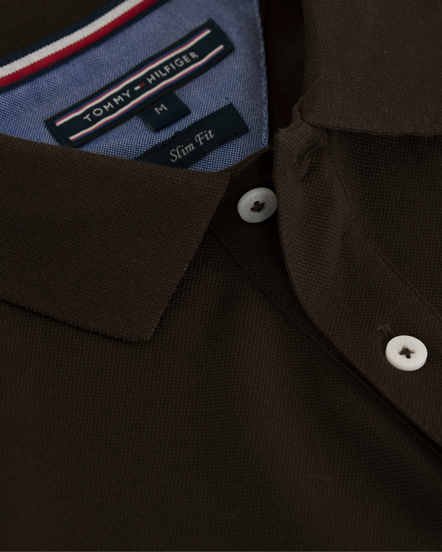 Herre | Gensere | Tommy Hilfiger | Luxury Slim Fit Long Sleeve Polo Delisioso Brown