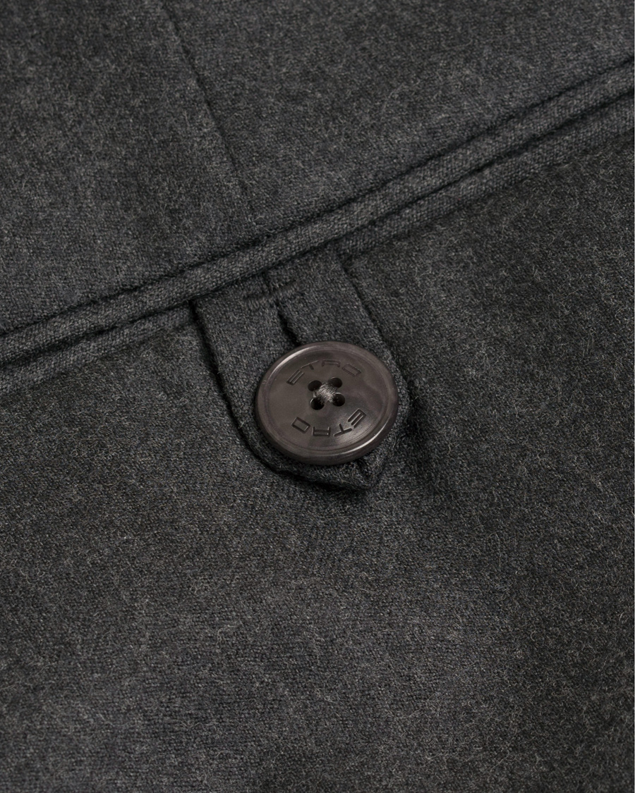 Herre | Bukser | Etro | Baggy Manhattan Flannel Trousers Dark Grey