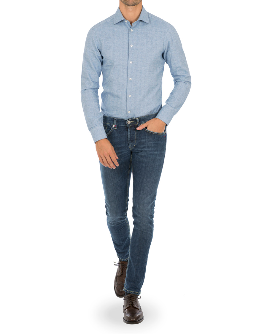 Herre | Skjorter | Etro | Slim Fit Mercurio Flannel Shirt Light Blue