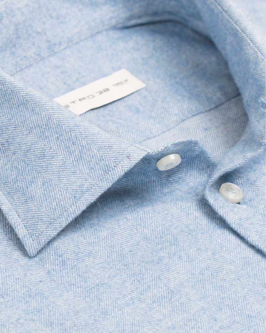 Herre | Skjorter | Etro | Slim Fit Mercurio Flannel Shirt Light Blue