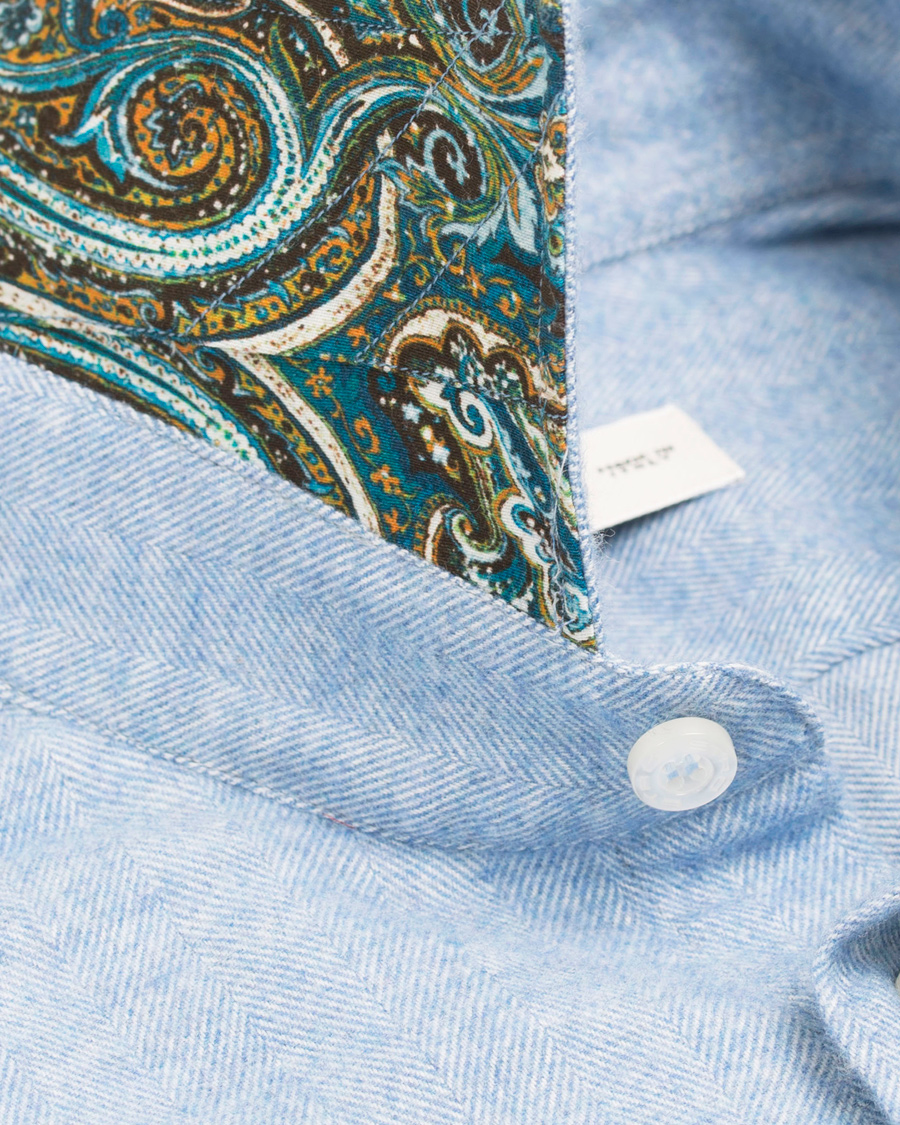Herre | Skjorter | Etro | Slim Fit Mercurio Flannel Shirt Light Blue