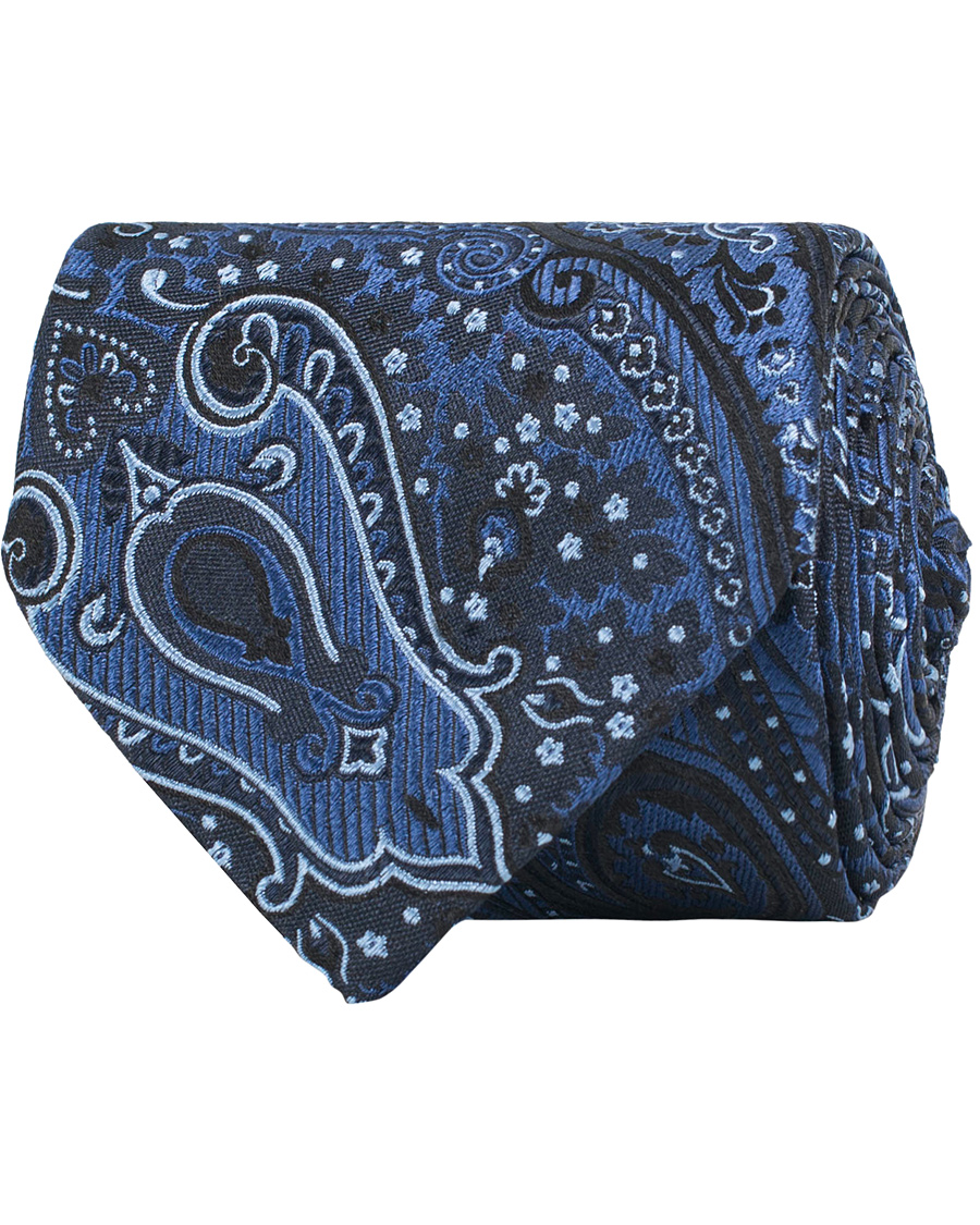 Herre | Etro Paisley Silk 8 cm Tie Blue | Etro | Paisley Silk 8 cm Tie Blue