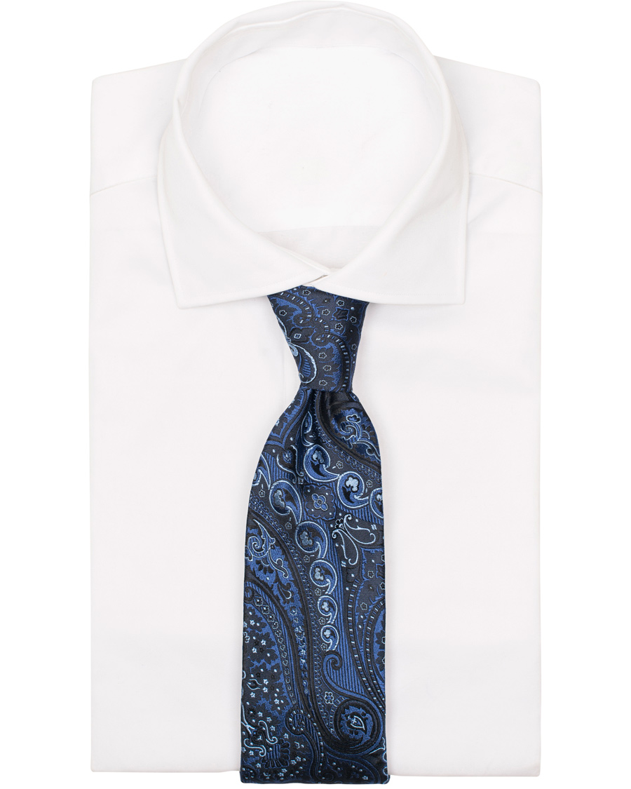 Herre | Etro Paisley Silk 8 cm Tie Blue | Etro | Paisley Silk 8 cm Tie Blue