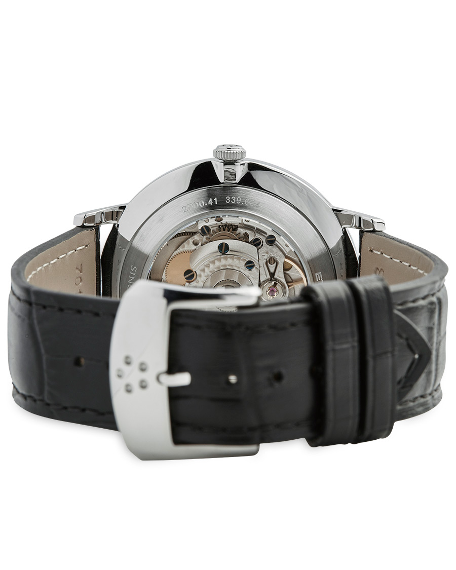 Herre | Eterna Eternity Automatic Silver/Black Silver/Black Leather 40mm | Eterna | Eternity Automatic Silver/Black Silver/Black Leather 40mm