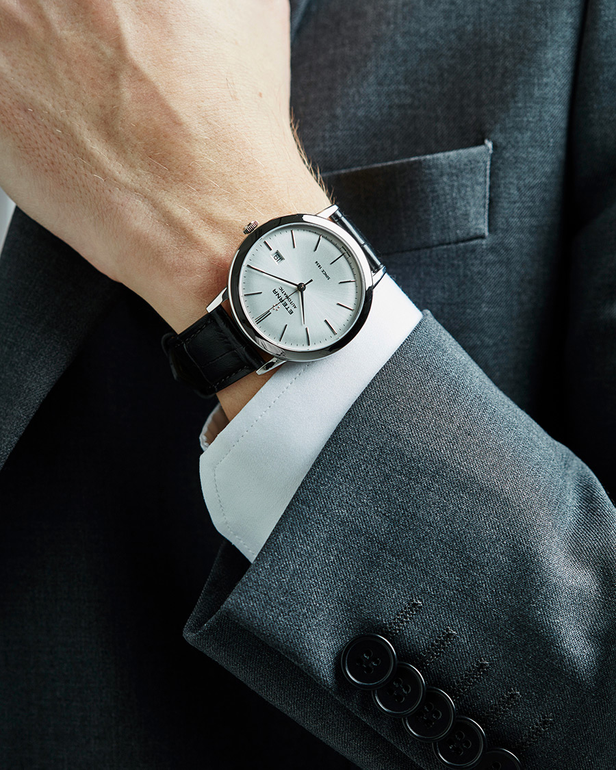 Herre | Eterna Eternity Automatic Silver/Black Silver/Black Leather 40mm | Eterna | Eternity Automatic Silver/Black Silver/Black Leather 40mm