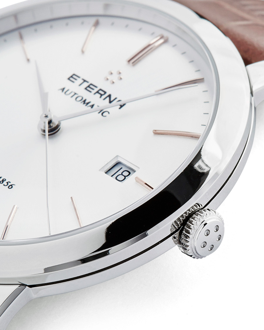 Herre | Eterna Eternity Automatic Silver/Brown Silver/Brown Leather 40mm | Eterna | Eternity Automatic Silver/Brown Silver/Brown Leather 40mm