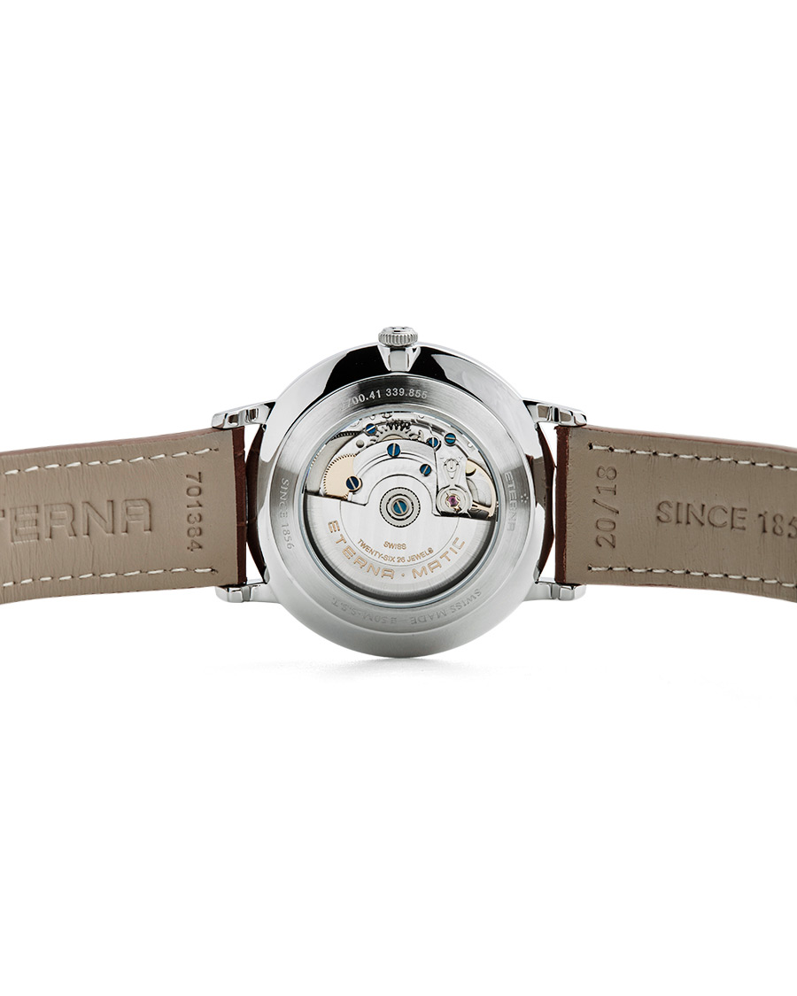 Herre | Eterna Eternity Automatic Silver/Brown Silver/Brown Leather 40mm | Eterna | Eternity Automatic Silver/Brown Silver/Brown Leather 40mm