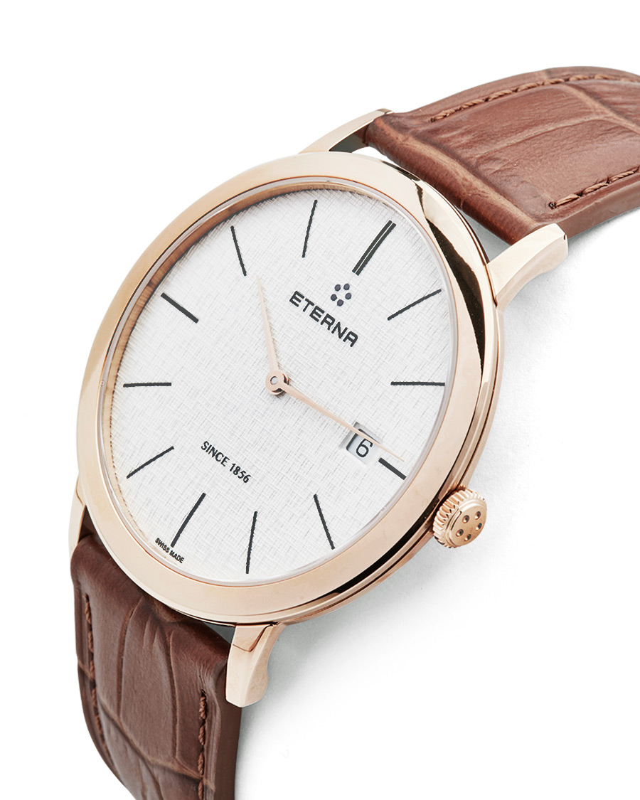 Herre | Eterna Eternity Quartz Gold/Brown Gold/Brown Leather 40mm | Eterna | Eternity Quartz Gold/Brown Gold/Brown Leather 40mm