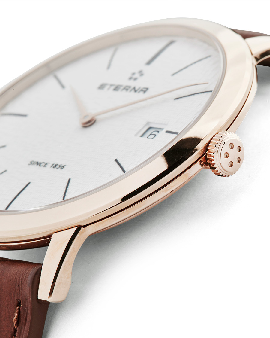 Herre | Eterna Eternity Quartz Gold/Brown Gold/Brown Leather 40mm | Eterna | Eternity Quartz Gold/Brown Gold/Brown Leather 40mm