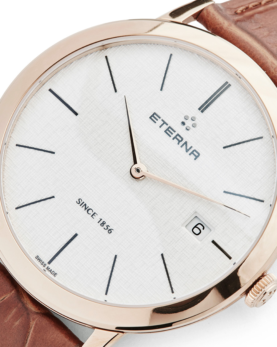 Herre | Eterna Eternity Quartz Gold/Brown Gold/Brown Leather 40mm | Eterna | Eternity Quartz Gold/Brown Gold/Brown Leather 40mm