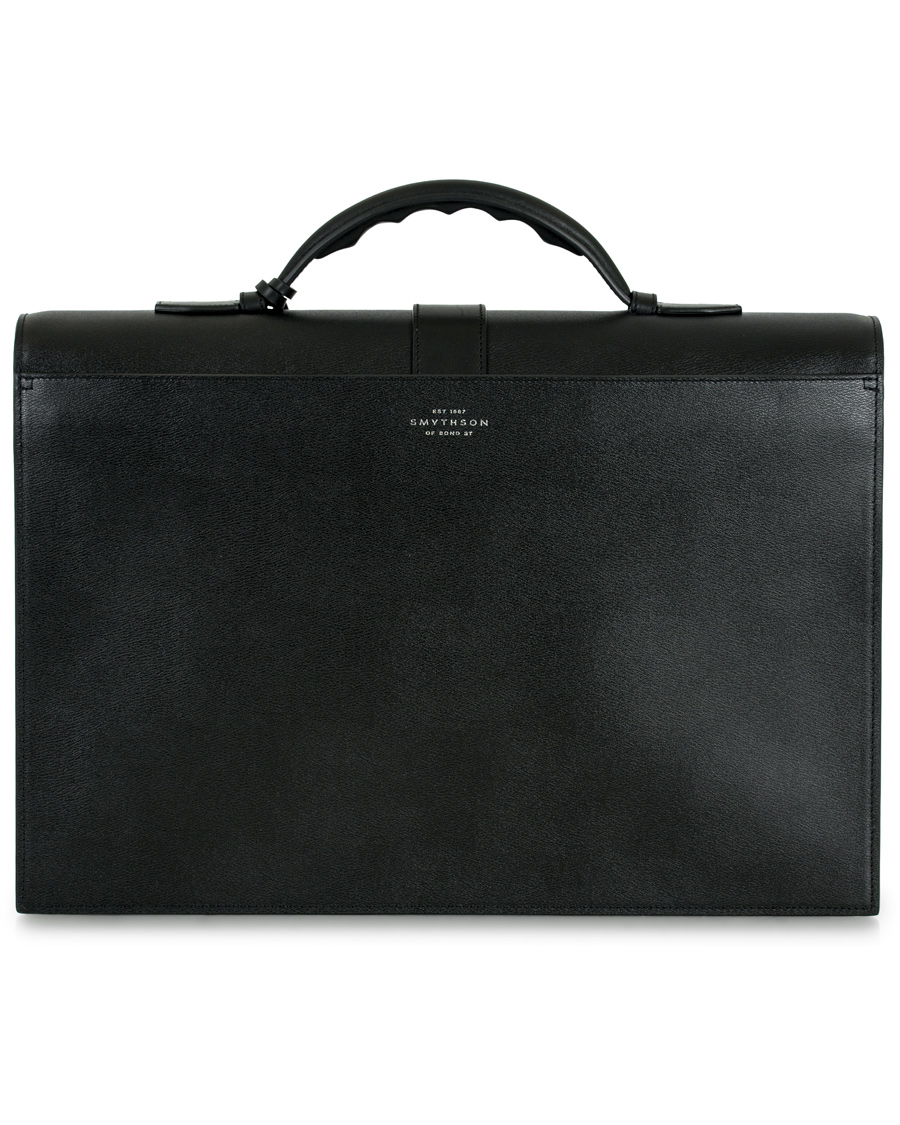 Herre | Smythson Grosvenor Slim Calf Briefcase Black | Smythson | Grosvenor Slim Calf Briefcase Black