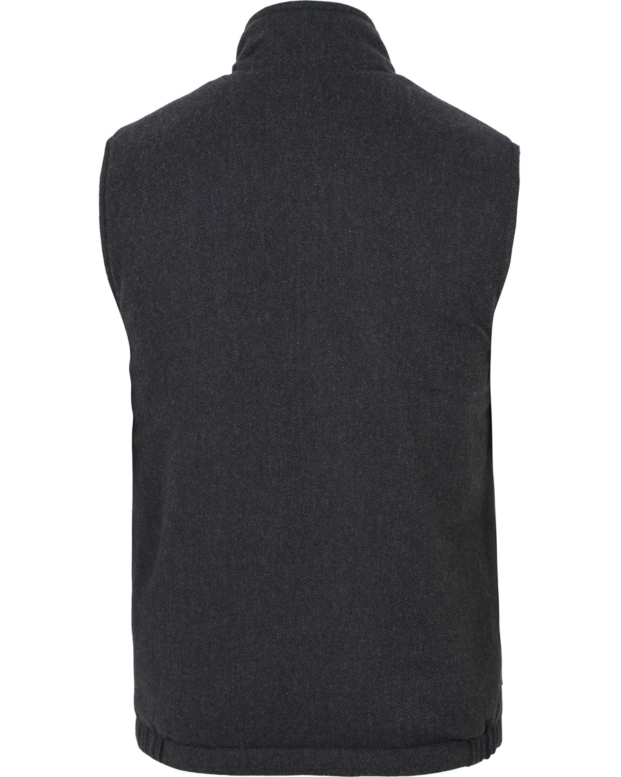 Herre | Jakker | Private White V.C. | The Wool Wadded Wool/Cashmere Gilet Navy Herringbone