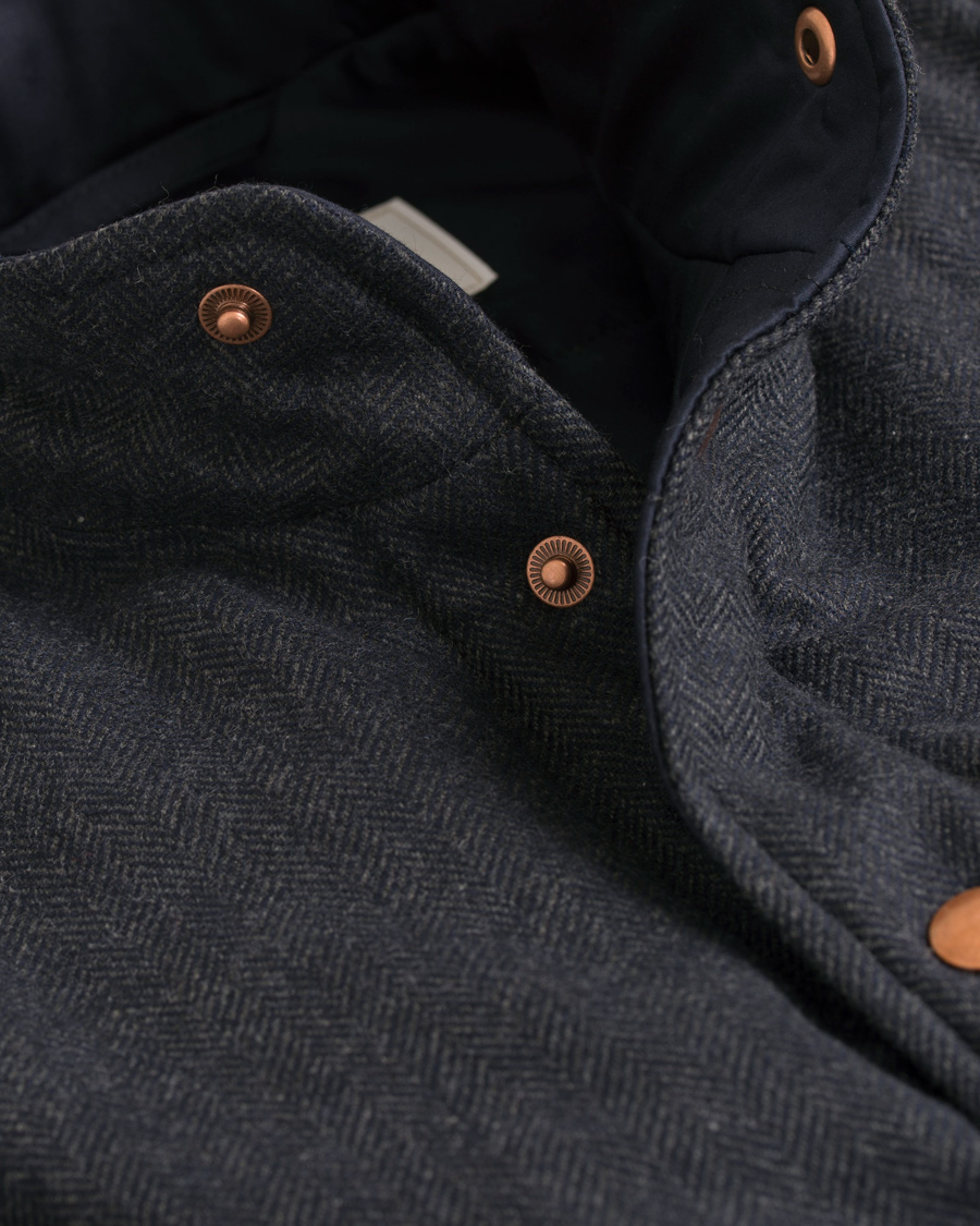 Herre | Jakker | Private White V.C. | The Wool Wadded Wool/Cashmere Gilet Navy Herringbone