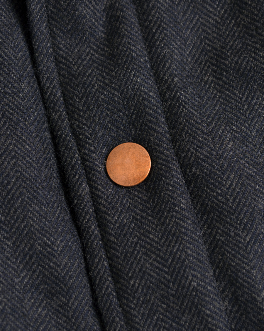 Herre | Jakker | Private White V.C. | The Wool Wadded Wool/Cashmere Gilet Navy Herringbone