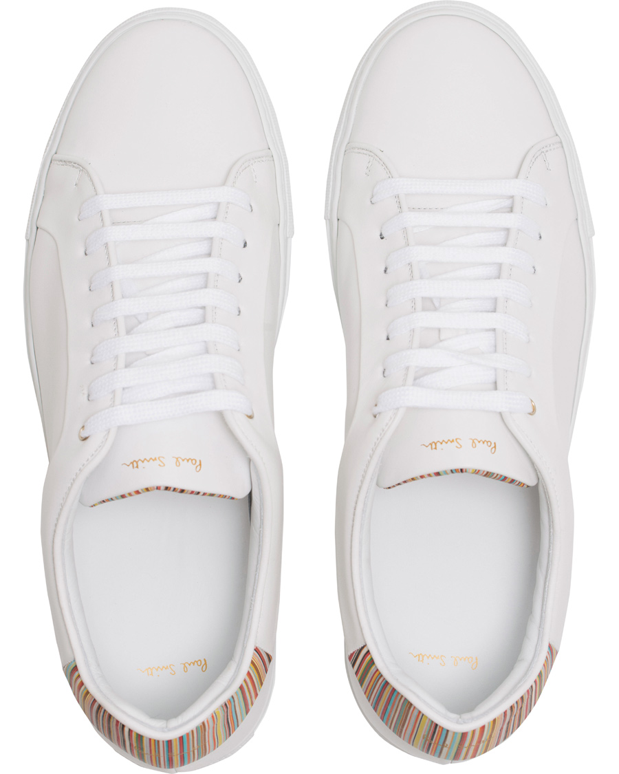 Herre | Paul Smith Basso Leather Sneaker White/Multi Stripe | Paul Smith | Basso Leather Sneaker White/Multi Stripe