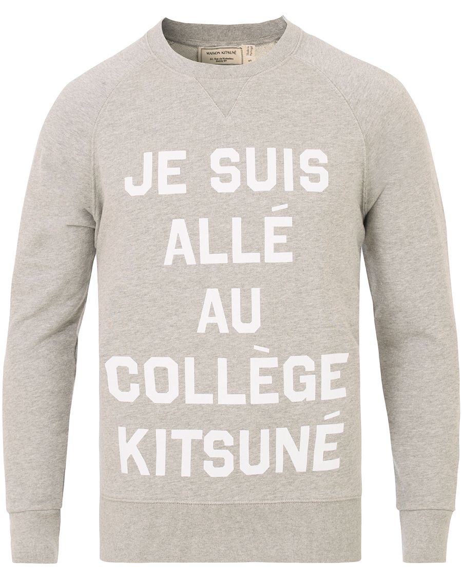 Herre | Gensere | Maison Kitsuné | Sweatshirt Je Suis Alle Grey Melange