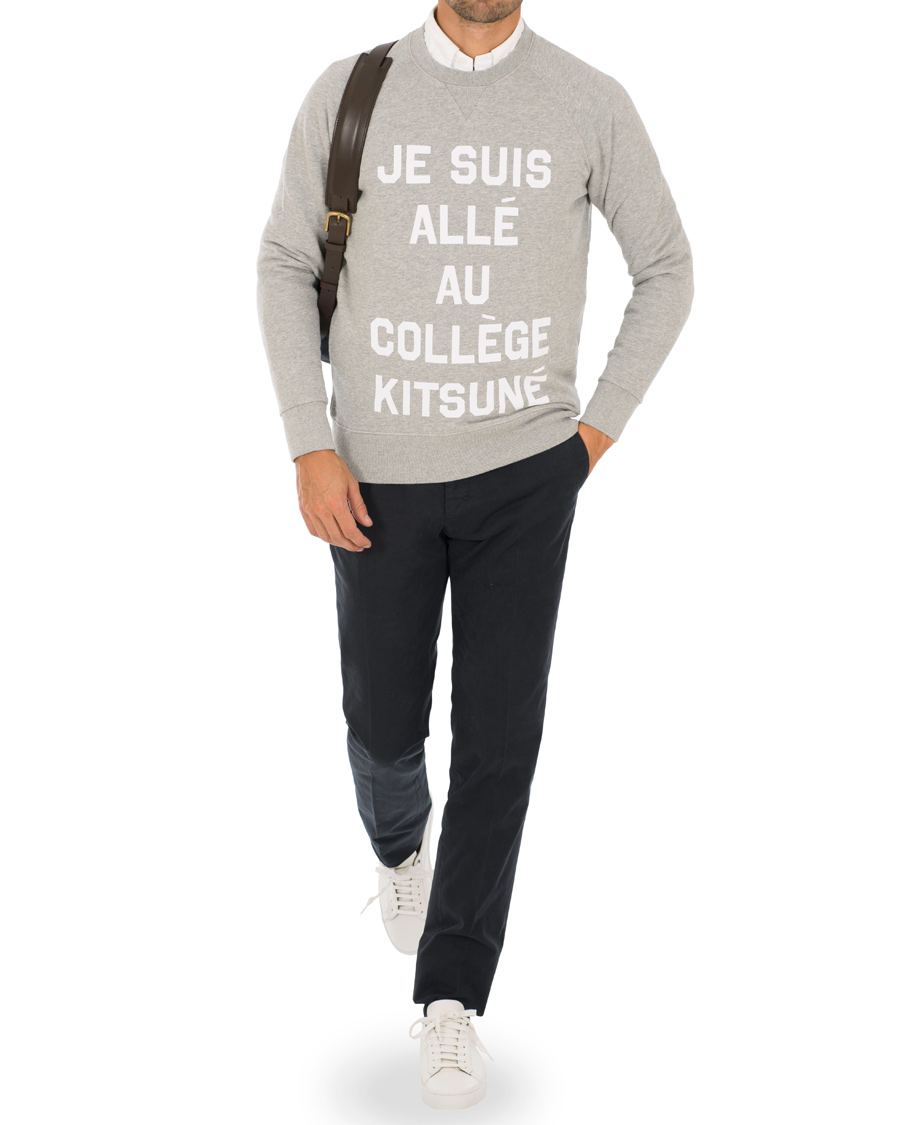 Herre | Gensere | Maison Kitsuné | Sweatshirt Je Suis Alle Grey Melange