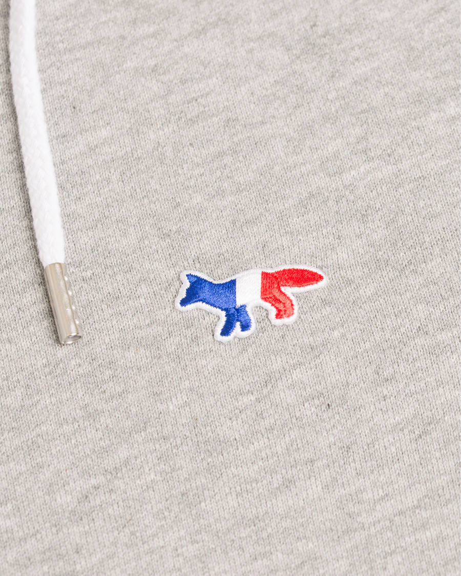 Herre | Gensere | Maison Kitsuné | Zip Hoodie Tricolor Fox Patch Grey Melange