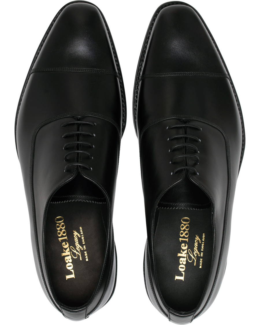 Herre | Loake 1880 Legacy Laxford Balmorla Toe Cap Oxford Black Calf | Loake 1880 Legacy | Laxford Balmorla Toe Cap Oxford Black Calf