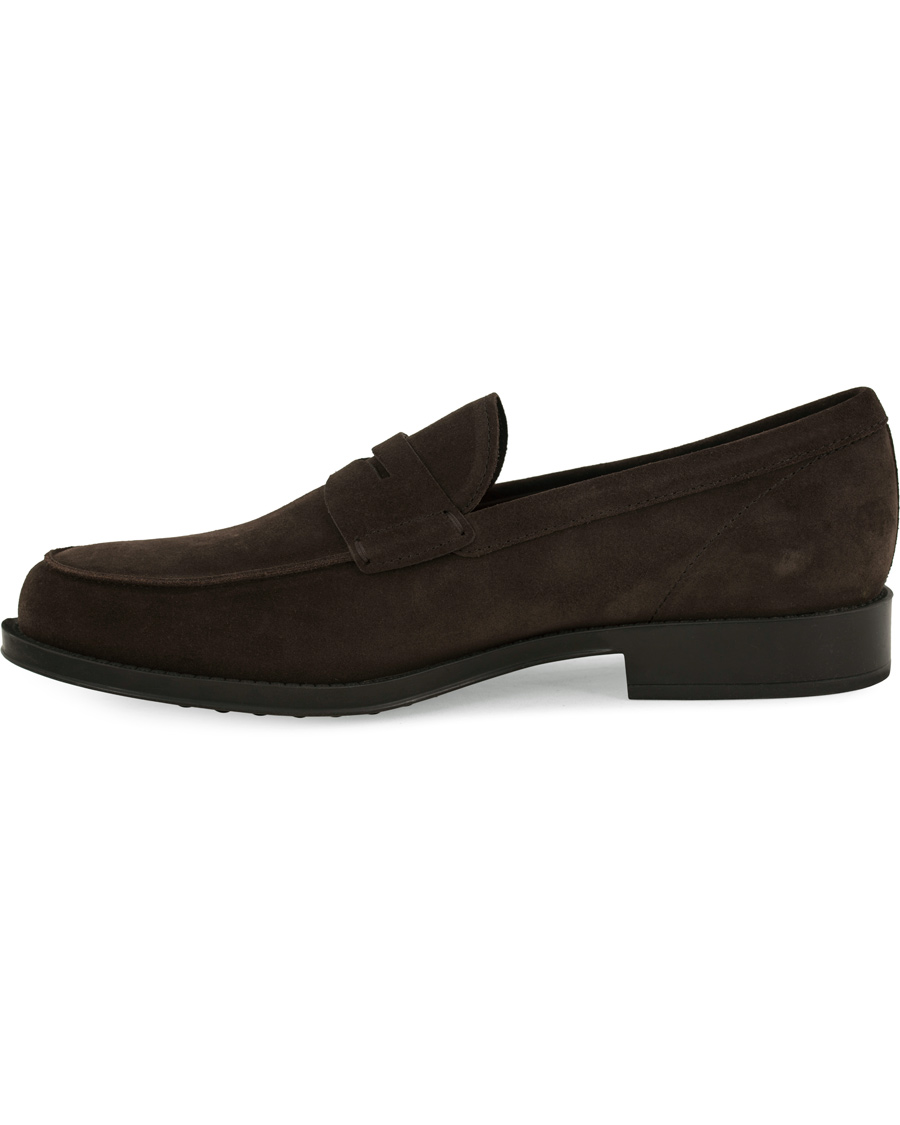 Herre | Tod's Mocassino Penny Loafers Dark Brown Suede | Tod's | Mocassino Penny Loafers Dark Brown Suede