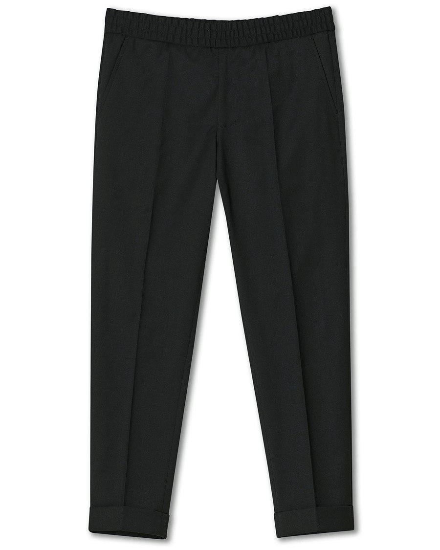 Herre | Bukser | Filippa K | Terry Gabardine Cropped Turn Up Trousers Black