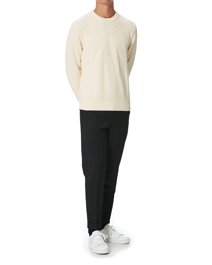 Herre | Bukser | Filippa K | Terry Gabardine Cropped Turn Up Trousers Black