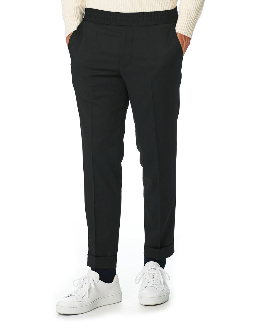 Herre | Bukser | Filippa K | Terry Gabardine Cropped Turn Up Trousers Black